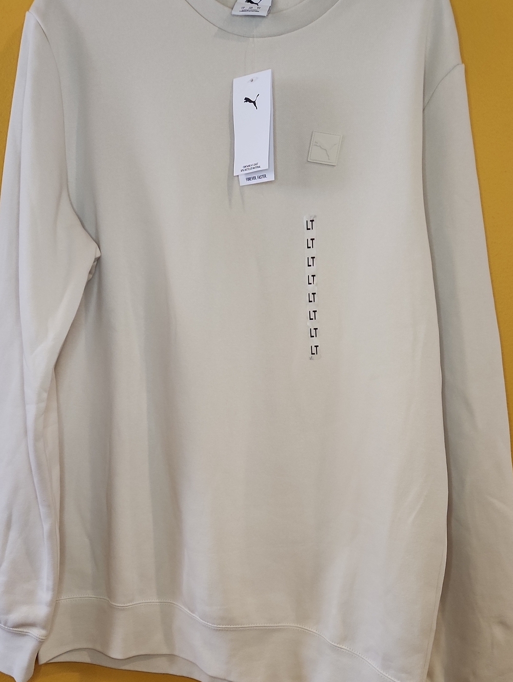 Puma Light Beige Crewneck Sweatshirt with Subtle Logo